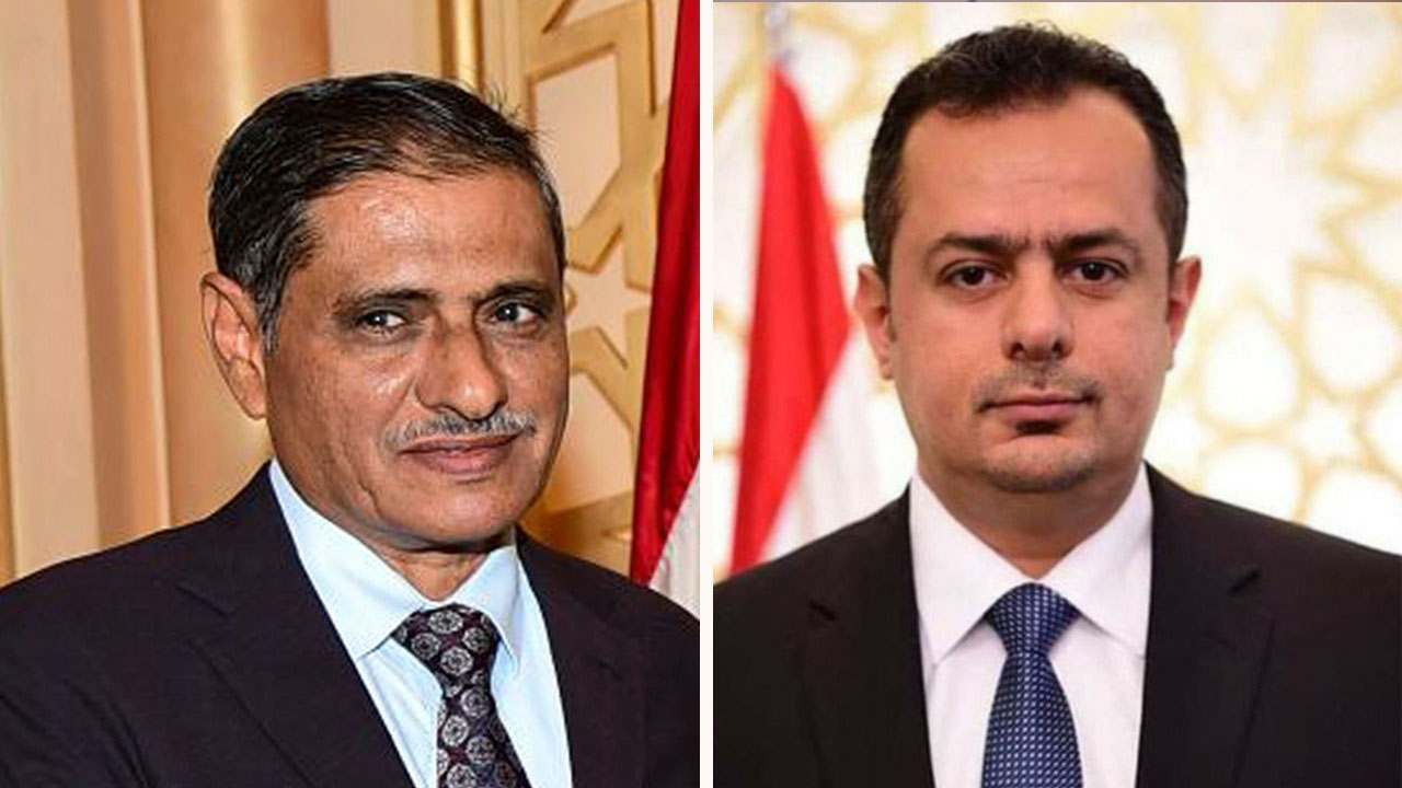 رئيس الوزراء معين عبدالملك ومحافظ حضرموت فرج البحسني