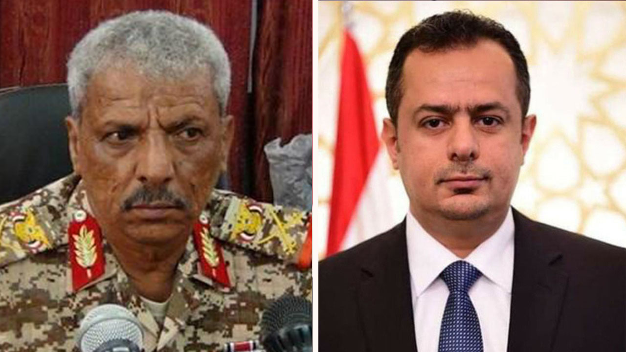 رئيس الوزراء معين عبدالملك ومحافظ لحج أحمد عبدالله التركي