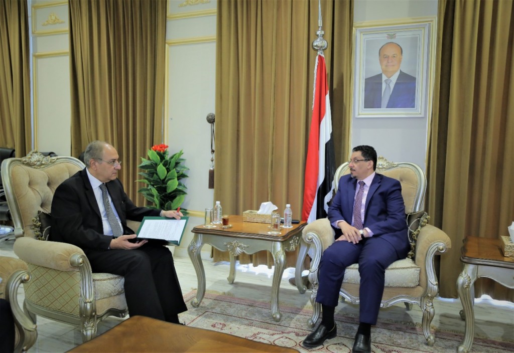 وزير الخارجية مع السفير المصري
