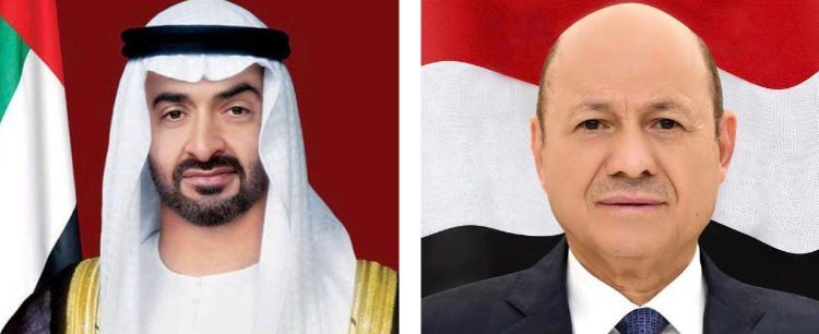 رئيس مجلس القيادة الرئاسي مع ولي عهد أبوظبي