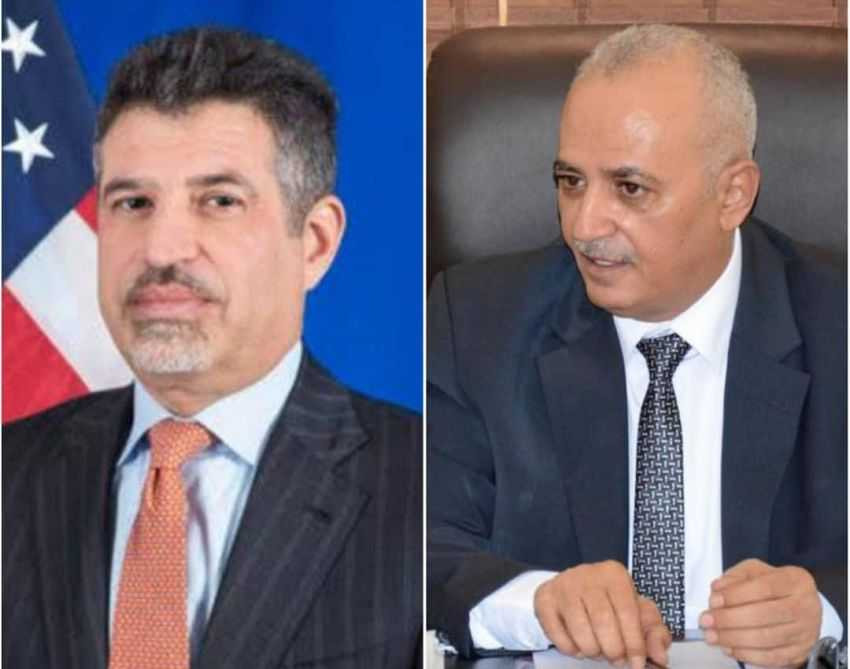 وزير المياه مع السفير الأمريكي