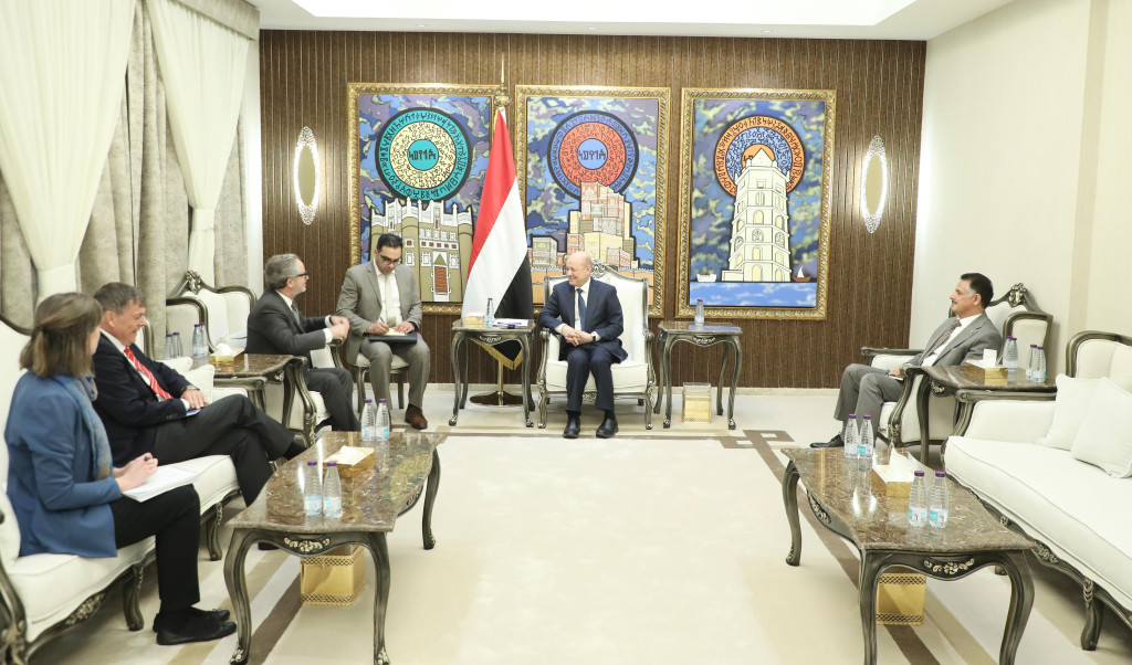 رئيس مجلس القيادة الرئاسي يستقبل رئيس بعثة الاتحاد الأوروبي وسفير ألمانيا الاتحادية